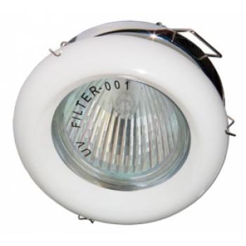 Светильник потолочный, JCDR G5.3 с белым стеклом, хром, с лампой, DL225-WH