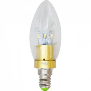 Лампа светодиодная, 6LED(3.5W) 230V E14 4000K золото, LB-70