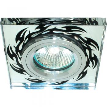 Светильник потолочный, MR16 50W G5.3, серебро-черный рисунок, 8115-2