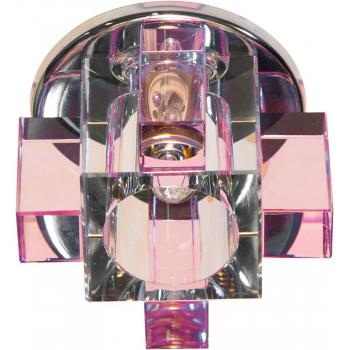 Светильник потолочный, JCD G9 с розовым стеклом, хром, с лампой, C1037P
