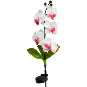 Светильник садово-парковый на солнечной батарее "Орхидея белая с розовым", 5 LED белый, 70см , PL301