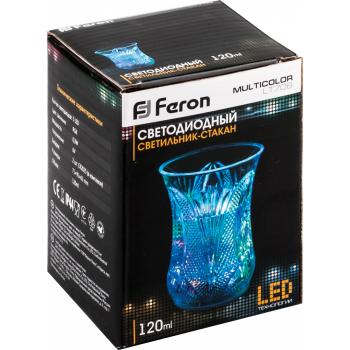 Стакан светодиодный декоративный Feron LT708 с RGB подстветкой