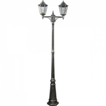 Светильник уличный садово-парковый, 2*100W 230V E27 черное серебро, 6214