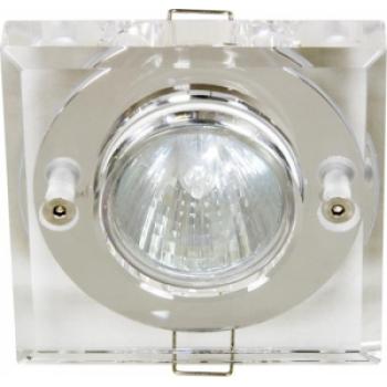 Светильник потолочный, JCDR G5.3 с прозрачным стеклом, хром, с лампой, DL8216