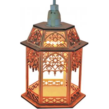 Деревянная световая фигура, 1 лампа накаливая, цвет свечения: теплый белый, 13,5*11,5*19, шнур 1,5 м , IP20, LT093