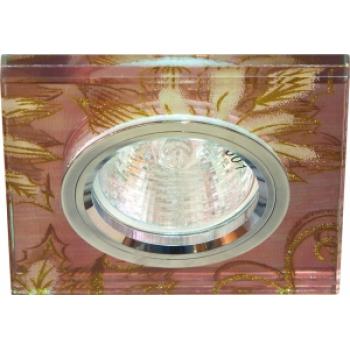 Светильник потолочный, MR16 G5.3, розовый-золото, хром, 8143-2