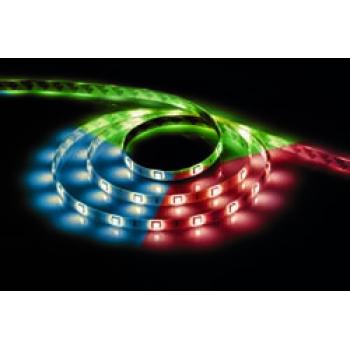 Лента светодиодная, 30SMD(5050)/m 7.2W/m 12V IP65 5m красный-зеленый-синий на белом основании, LS607