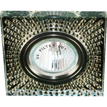 Светильник потолочный MR16 MAX50W 12V G5.3, прозрачный,серебро 8998-2