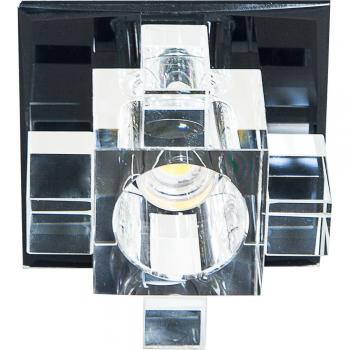 Светильник потолочный JCD9 35W G9 cо встроенными светодиодами RGB 2,5W прозрачный, черный,1525