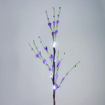 Ветка фиолетовый цветок, 3V 4LED (белый), высота 62 см, батарейки 2*АА, IP20,LD209B