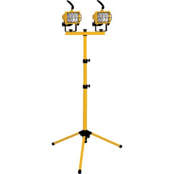 Прожектор на штативе 2*150W 230V R7S с лампой, желтый, GL2602
