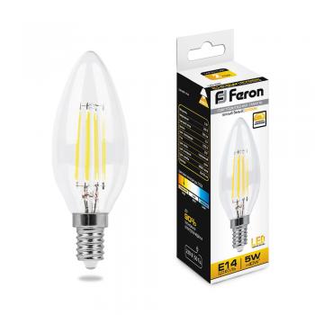 Лампа светодиодная диммируемая Feron LB-68 Свеча E14 5W 2700K