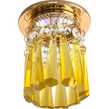 Светильник потолочный, JCDR G5.3 с желтым стеклом, золото, с лампой, A237