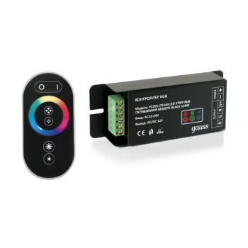Контроллер для RGB 144W 12А с сенсорный пультом управления цветом (черный)