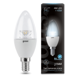 Лампа светодиодная Gauss LED Candle Crystal Clear E14 4W 4100К 1/10/50