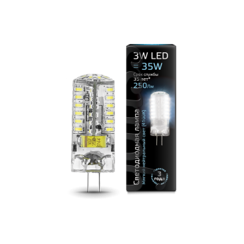 Лампа светодиодная Gauss LED G4 12V 3W 4100K 1/20/200