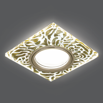 Светильник Gauss Backlight BL063 Квадрат. Золотой узор/Золото, Gu5.3, LED 2700K 1/40