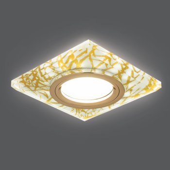 Светильник Gauss Backlight BL074 Квадрат. Золотой узор/Золото, Gu5.3, LED 2700K 1/40