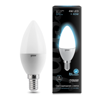 Лампа светодиодная Gauss LED свеча металл 4W E14 4100K (нейтральный свет)