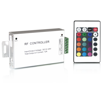 Контроллер для светодиодной ленты RGB 144W 12А пульт упр. цв. 24 кнопки